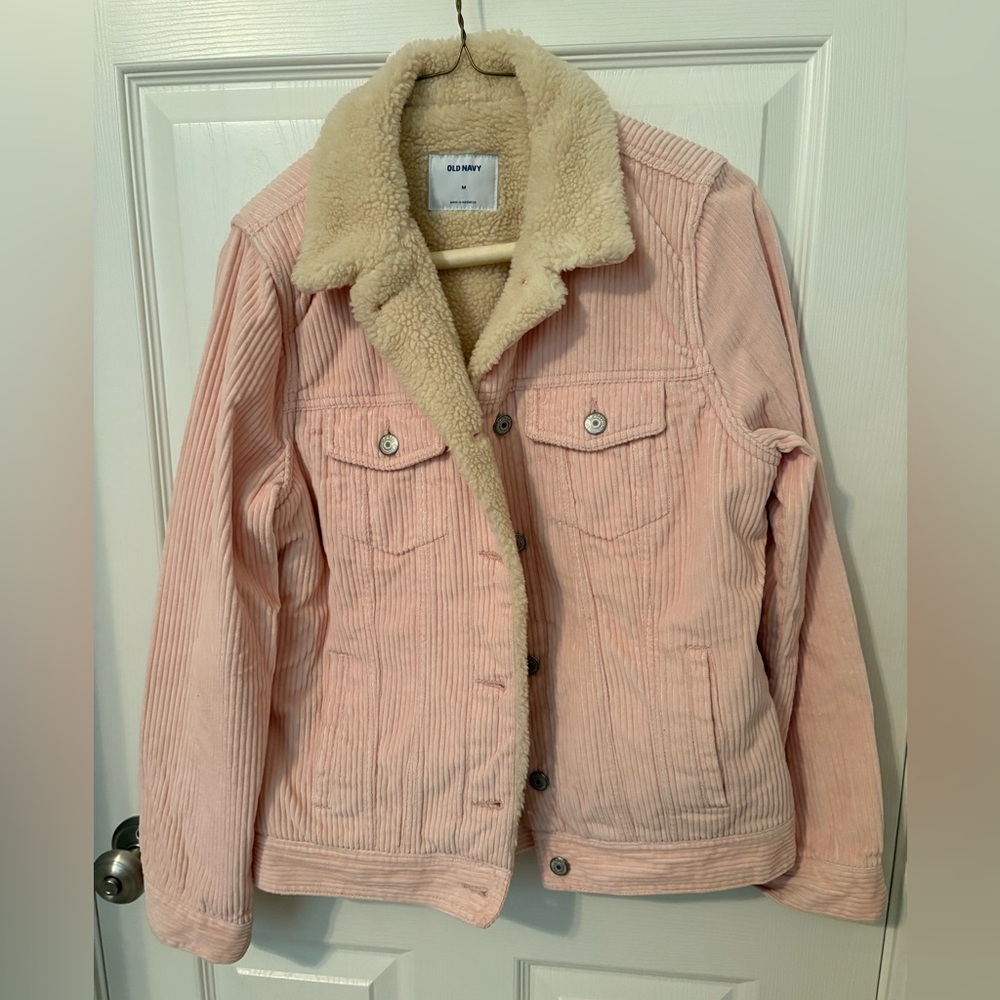 Old Navy Blush Corduroy Teddy Jacket